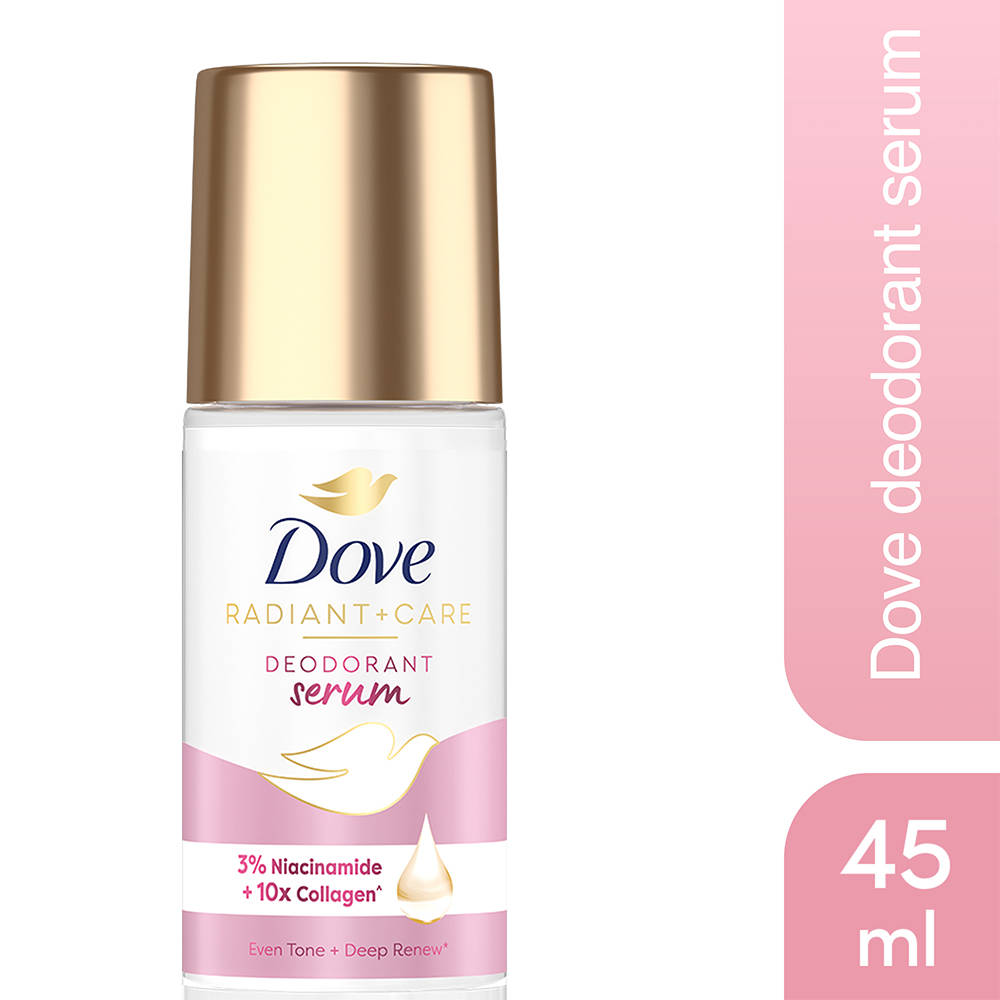 Dove Radiant+Care Roll On Deodorant Serum With 3% Niacinamide & 10X Collagen