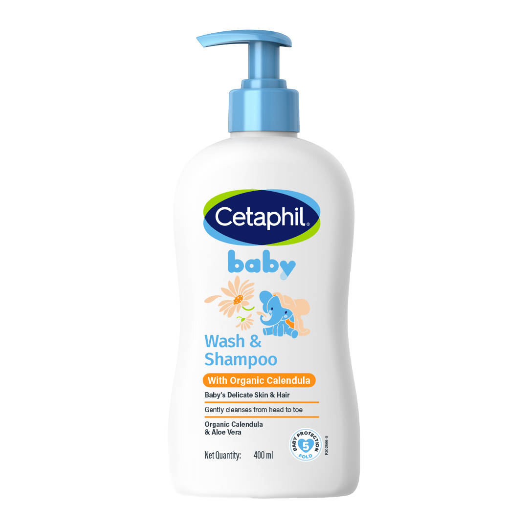 Cetaphil Baby Wash & Shampoo With Organic Calendula, 5 Fold Protection, pH Neutral