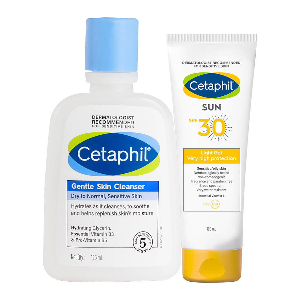 Cetaphil Gentle Skin Cleanser & Sun SPF 30 Light Gel Combo