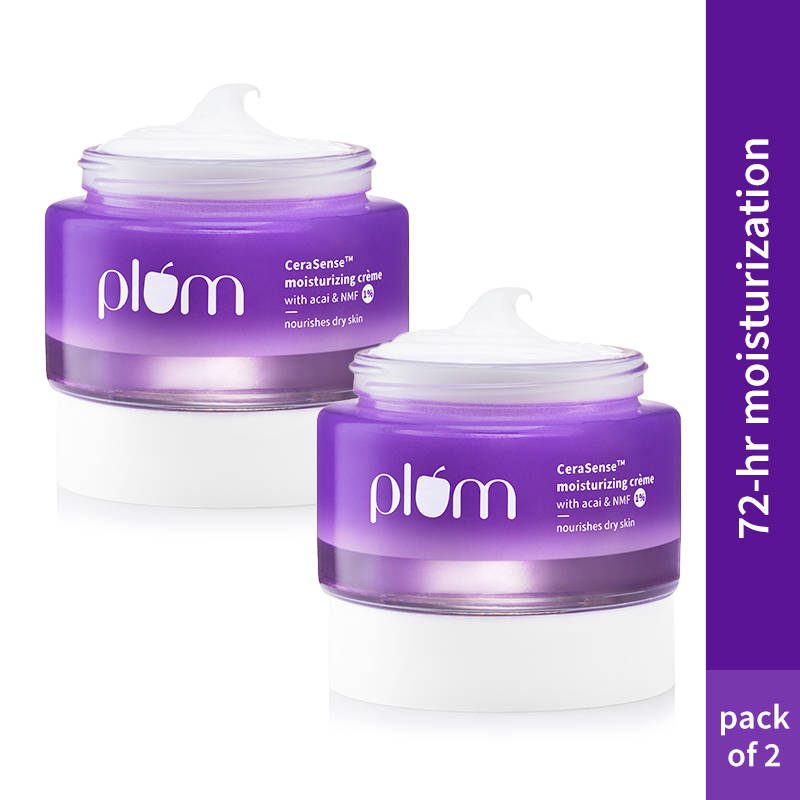 Plum CeraSenseTM Moisturizing Crème for Instant Barrier Repair & 72 Hour moisturization Pack of 2