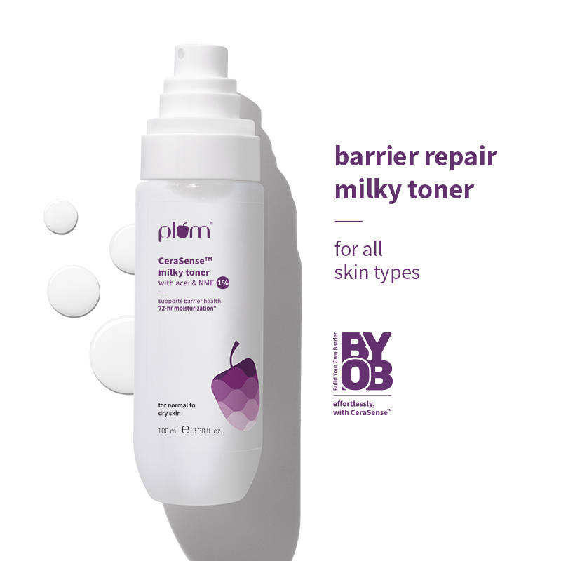 Plum Cerasense Barrier Repair Milky Toner With Ceramides For Dry, Sensitive Skin