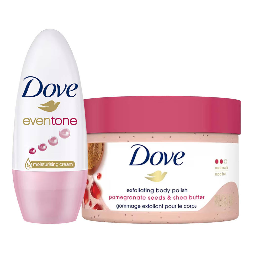 Dove Exfoliating Body Polish-Pomegranate Seeds And Shea Butter And Even Tone Roll On