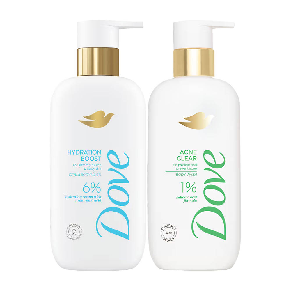 Dove Salicylic Acid Body Wash + Dove Hyaluronic Acid Body Wash
