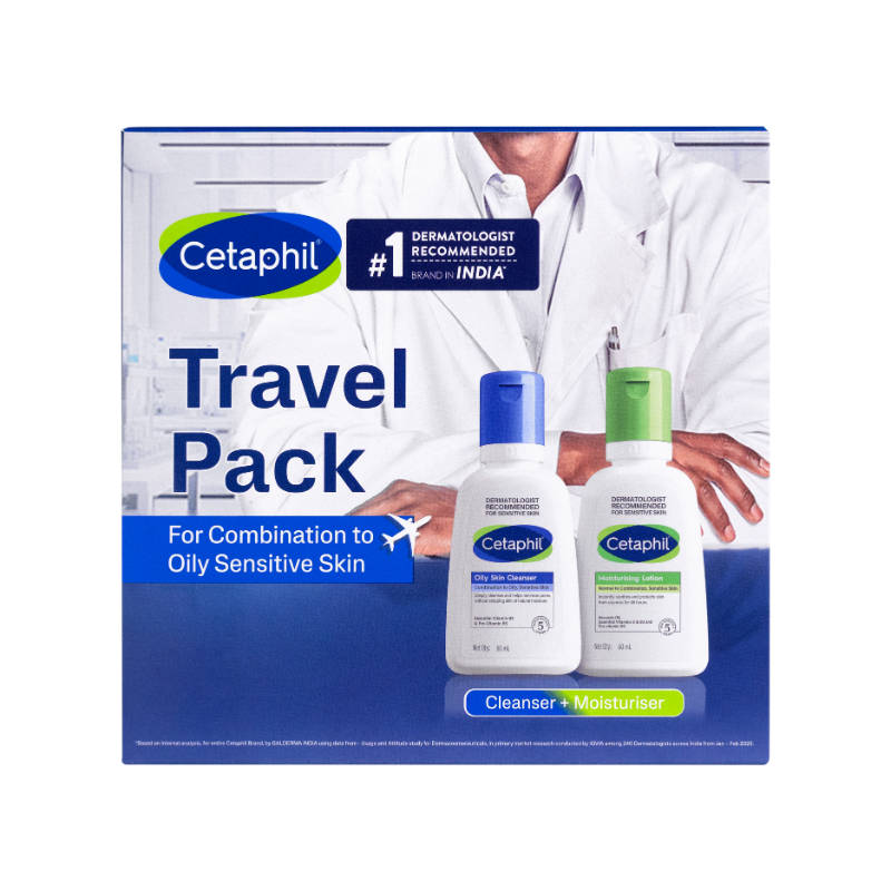 Cetaphil Sensitive To Oily Skin Travel Pack - Cleanser & Lotion (Pack Of Two)
