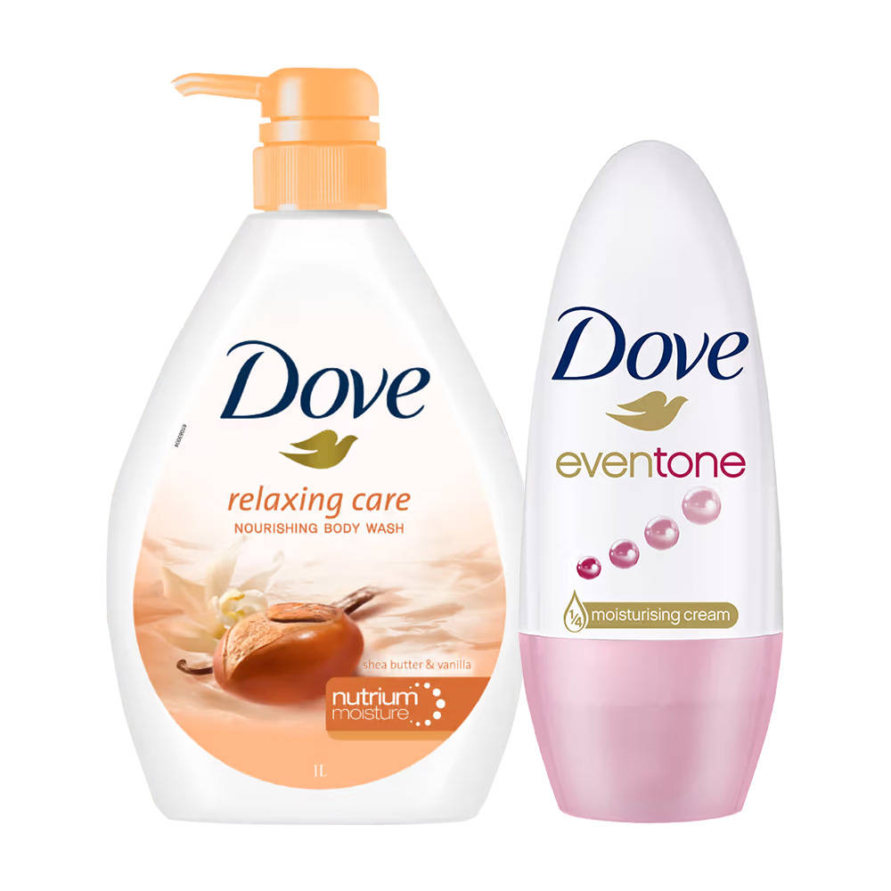 Dove Relaxing Shea Butter Body Wash & Eventone Roll On