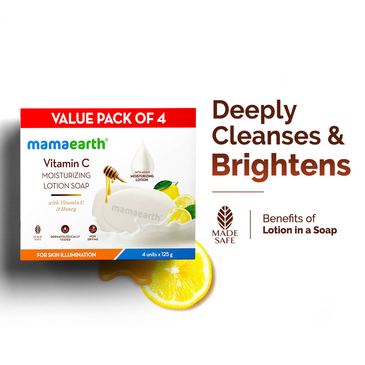Mamaearth Vitamin C Moisturizing Lotion Soap - Pack Of 4