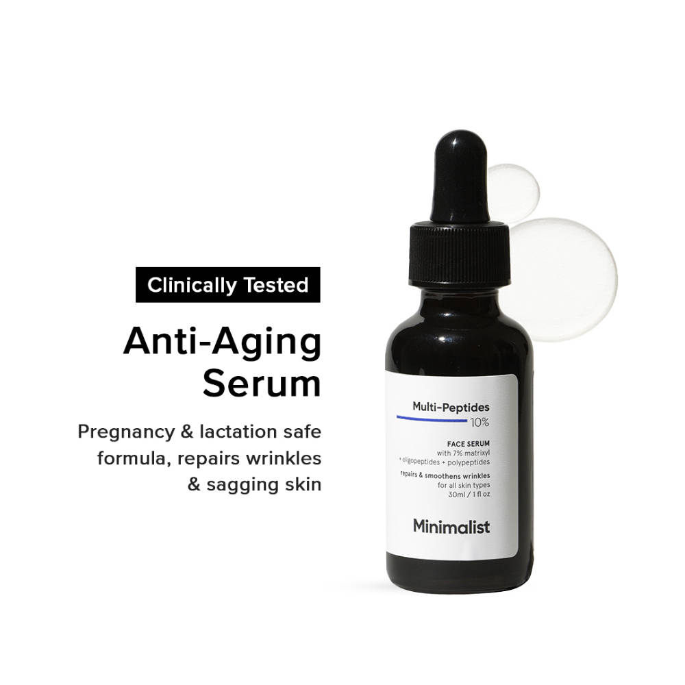 Minimalist 10% Multi Peptide Face Serum For Anti Aging & Collagen Boost With Bio-Placenta