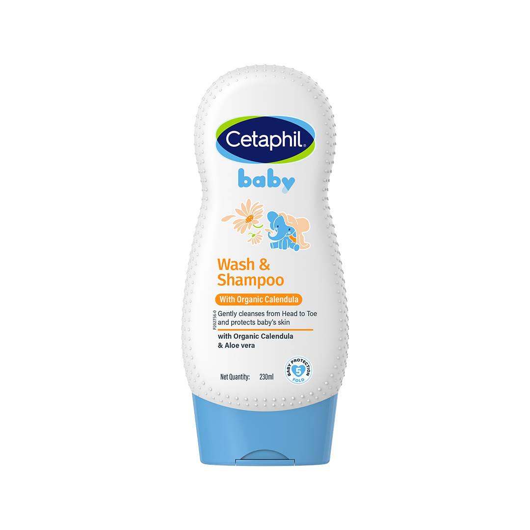 Cetaphil Baby Wash & Shampoo With Organic Calendula, 5 Fold Protection, pH Neutral