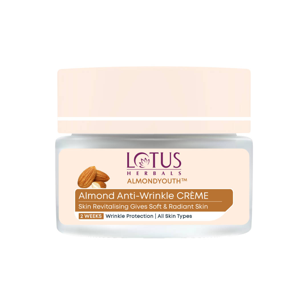 Lotus Herbals Almondyouth Almond Anti-Wrinkle Face Cream, Soft & Radiant Skin for All Skin Types