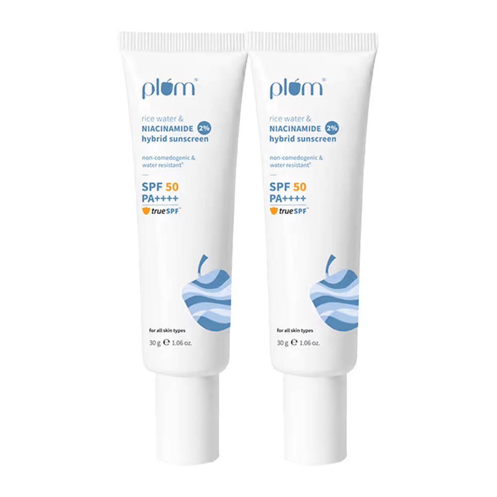 Plum 2% Niacinamide & Rice Water SPF 50 PA++++ Sunscreen - Pack Of 2