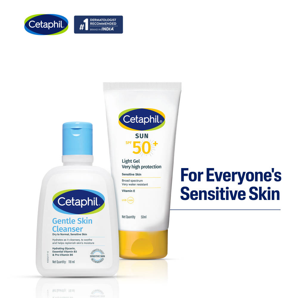 Cetaphil Gentle Skin Cleanser & Sun SPF 50 Light Gel Combo