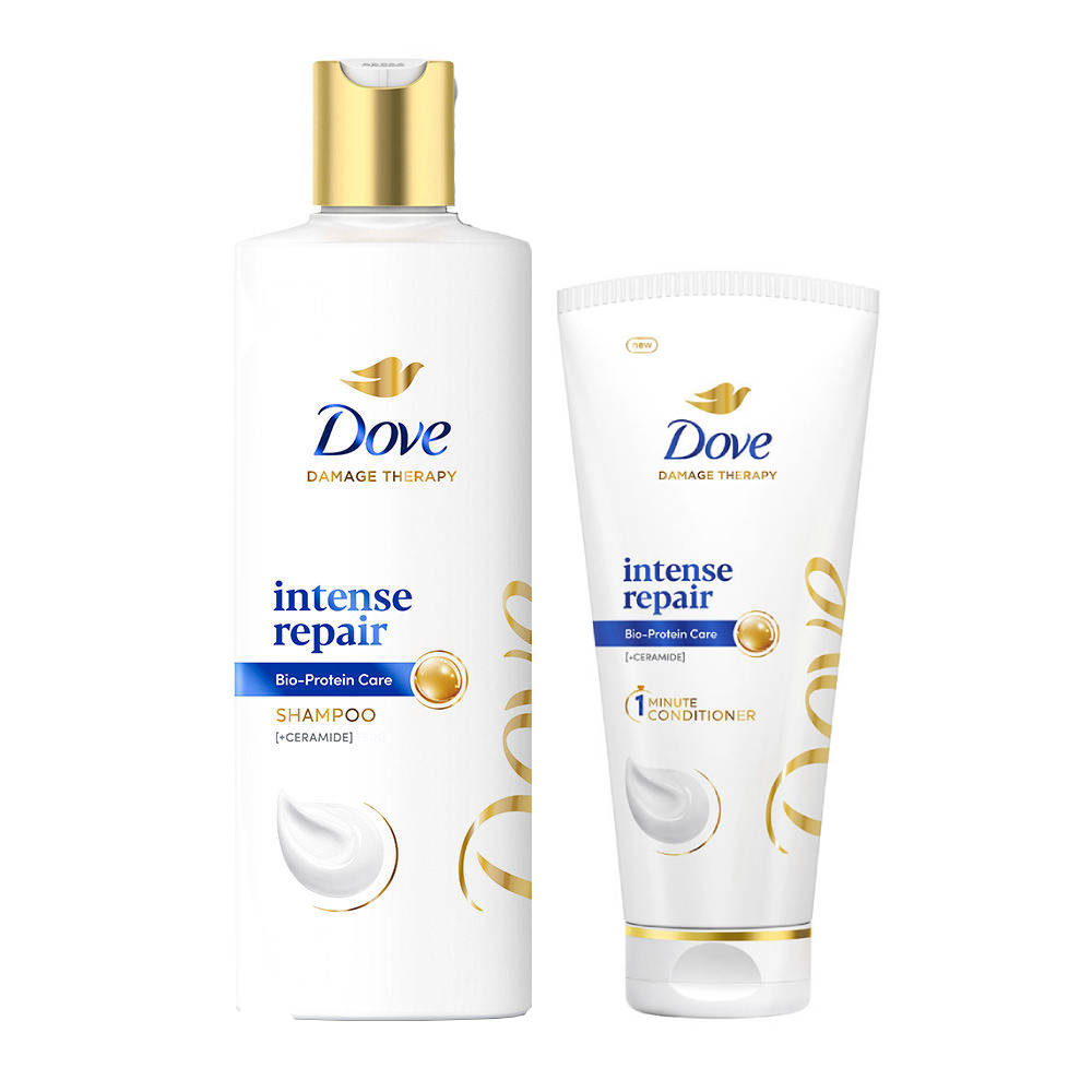 Dove Intense Repair Combo (Buy 1Ltr Shampoo and Get 190ml Conditioner Free)