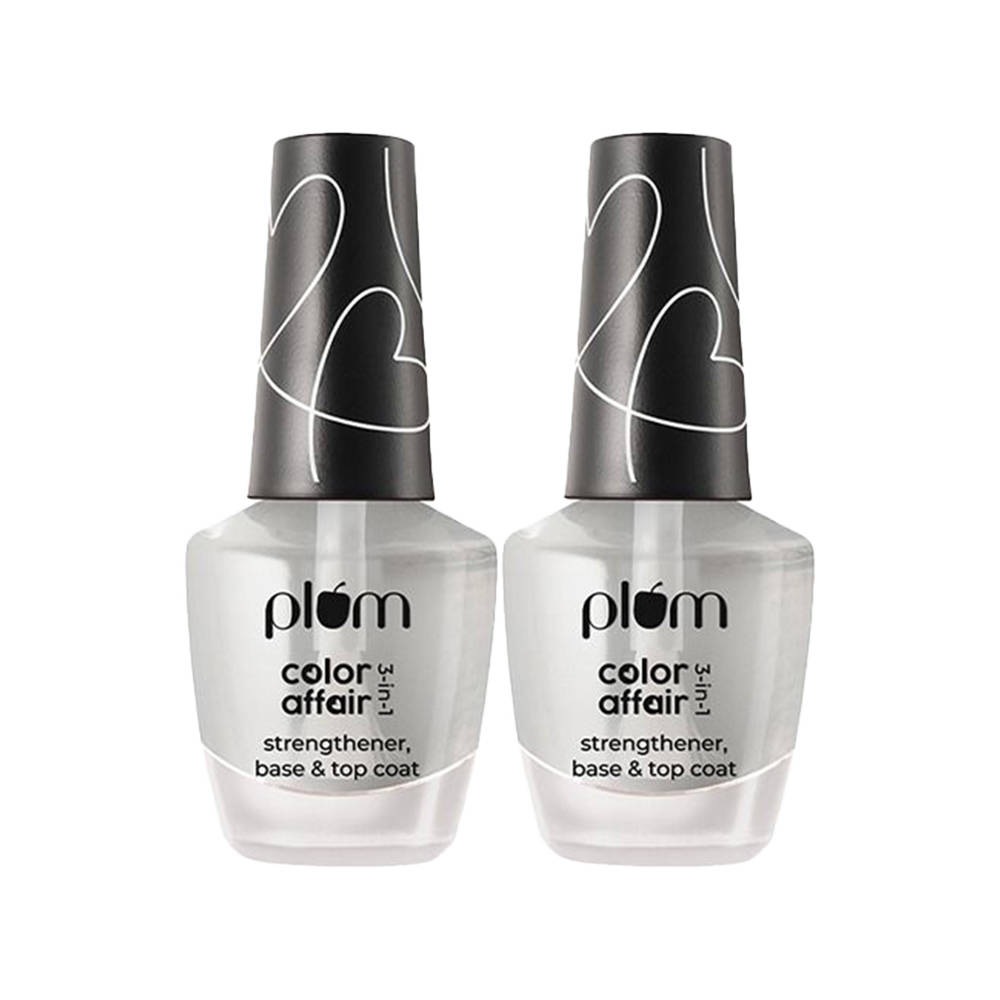 Plum Color Affair 3-In-1 Strengthener, Base & Top Coat - Pack Of 2