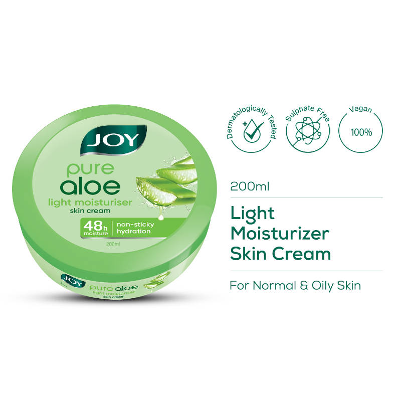 Joy Pure Aloe Vera Light Moisturizer Skin Cream for Face & Body For 48 Hrs Moisturization