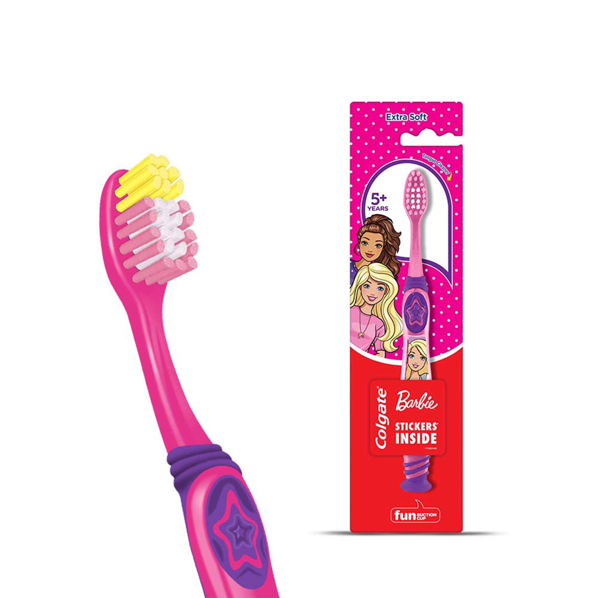 Colgate Kids Barbie Toothbrush- Extra Soft with Tongue Cleaner - 5 + Years