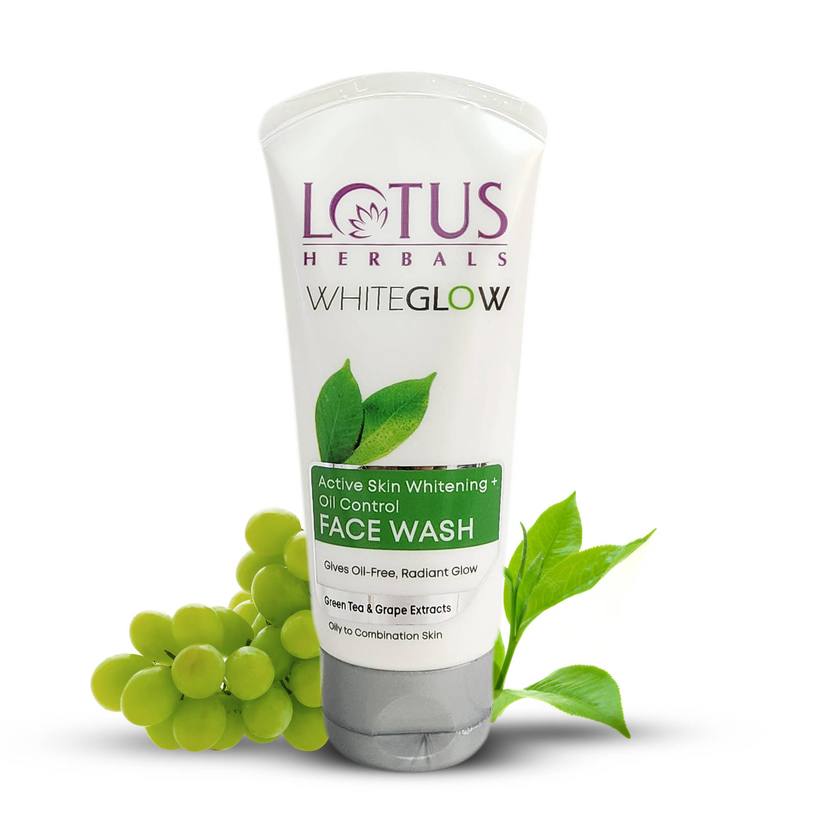 Lotus Herbals WhiteGlow Active Skin Whitening + Oil Control Face Wash With GreenTea & Grape Extracts