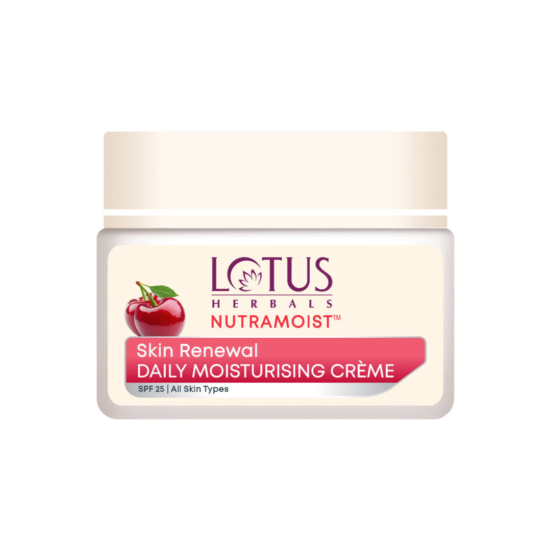 Lotus Herbals Nutramoist Skin Renewal Daily Moisturising Face Cream, SPF 25 for All Skin Types