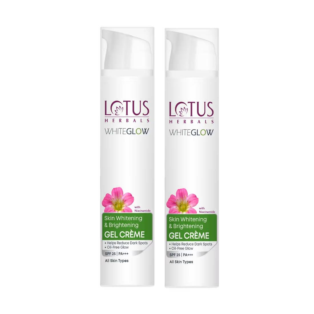 Lotus Herbals Whiteglow Skin Whitening & Brightening Gel Cream SPF 25 PA +++ - Pack of 2