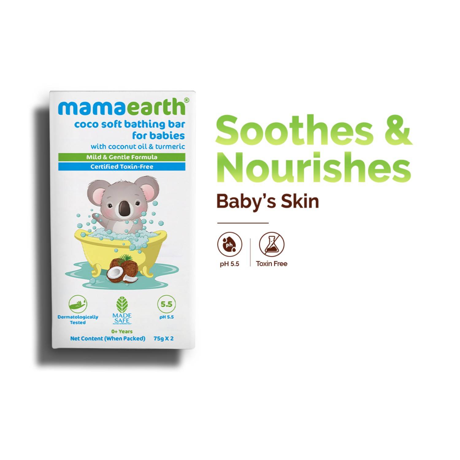 Mamaearth Coco Soft Bathing Bar For Babies pH 5.5 (Pack Of 2)