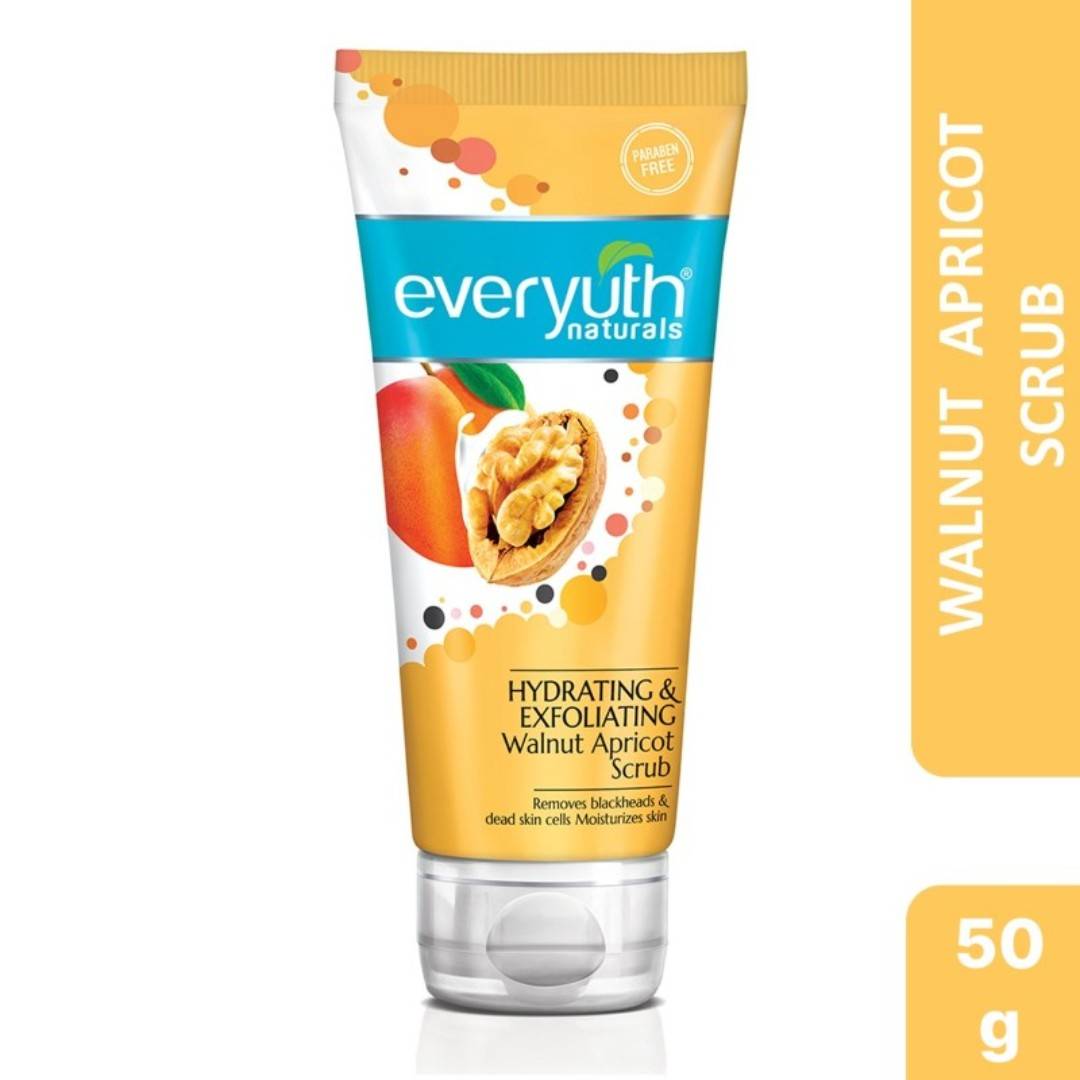 Everyuth Naturals Hydrating & Exfoliating Walnut Apricot Scrub, Gentle Face Scrub
