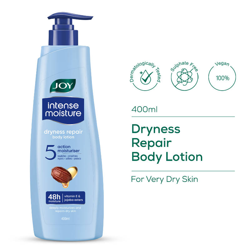 Joy Intense Moisture Dryness Repair Body Lotion - Vit E & Jojoba, 24hr Softness for Winter