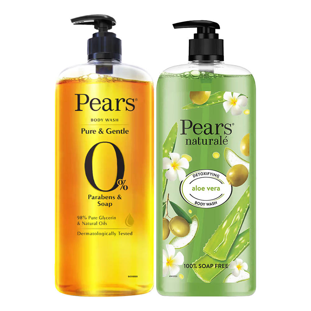Pears Pure & Gentle Pure Glycrerin & Brightening Aloevera Body Wash Combo