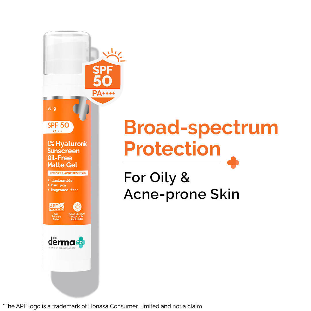 The Derma Co 1% Hyaluronic Sunscreen Oil-Free Gel With SPF 50 PA++++ For Oily In-Vivo tested