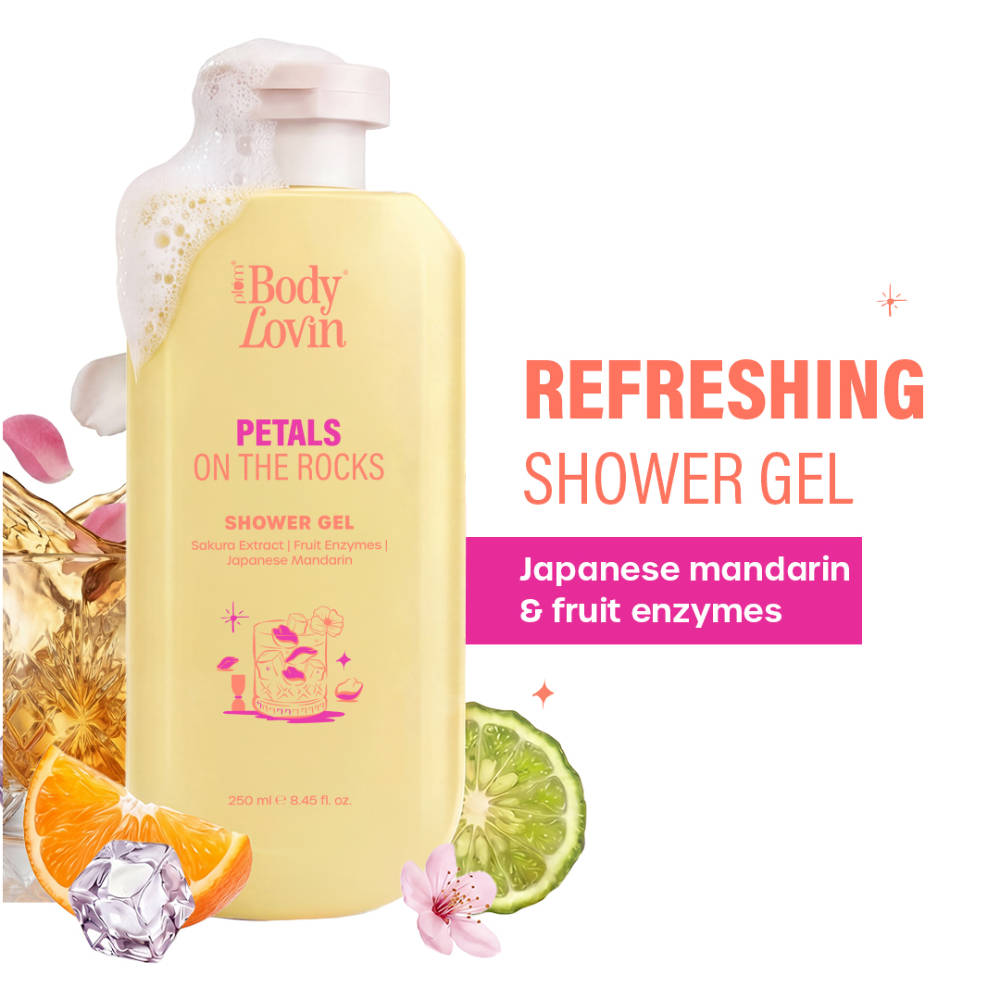 Plum BodyLovin’ Petals On The Rocks Shower Gel, Renewing & Reviving, Citrus Floral Fragrance