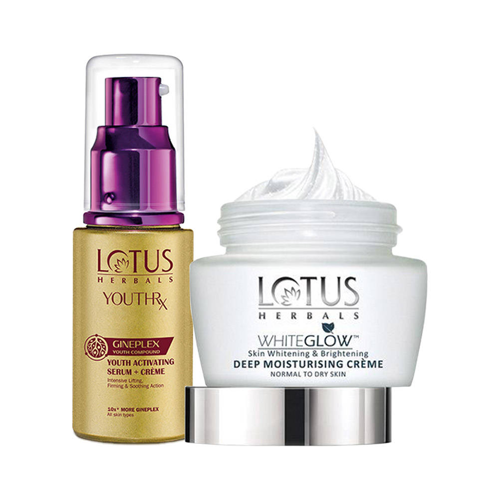 Lotus Herbals Whiteglow Cream & Youthrx Serum Combo