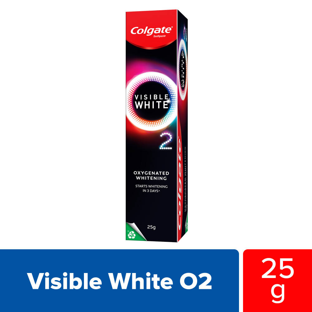 Colgate Visible White O2, Teeth Whitening Toothpaste - Peppermint Sparkle