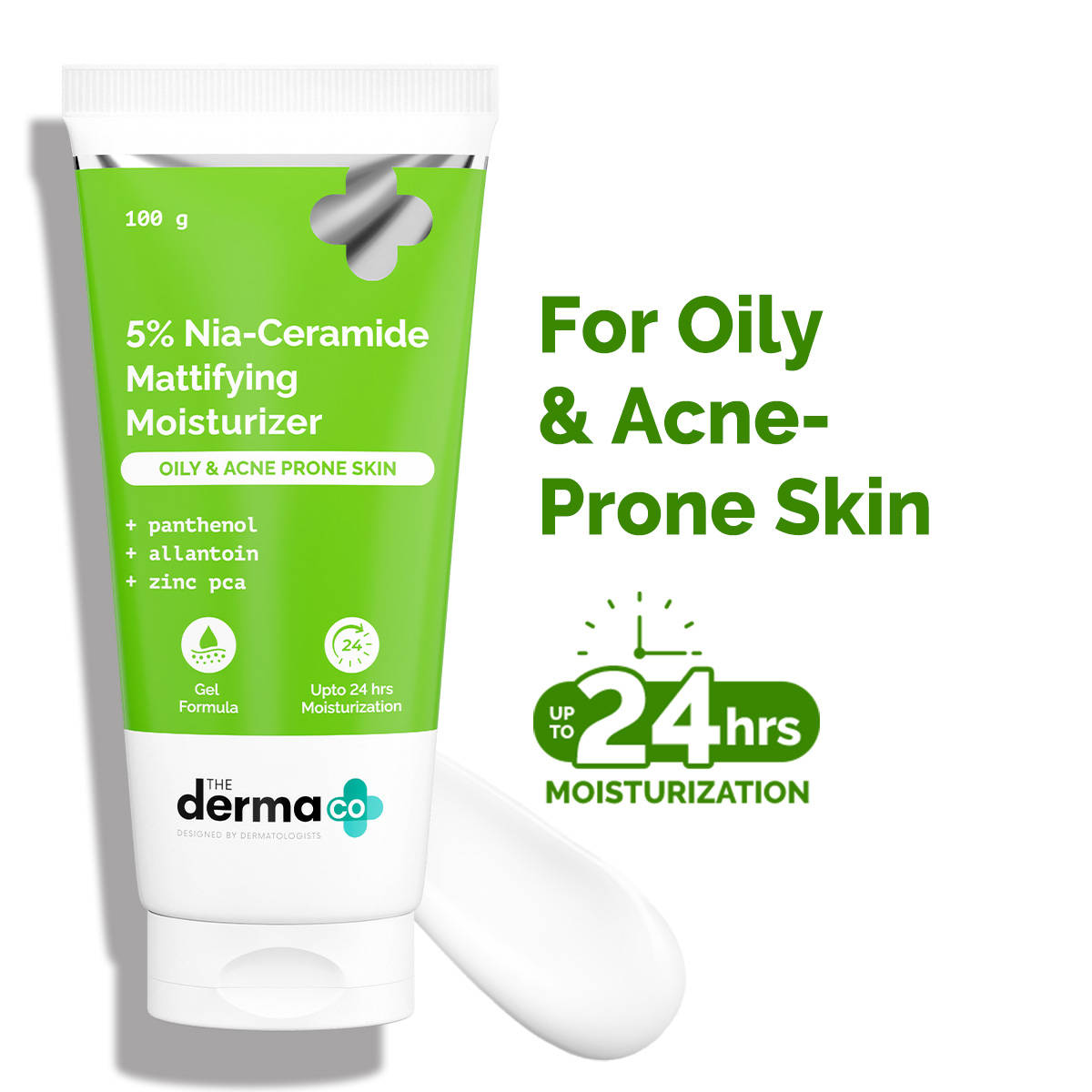 The Derma Co 5% Nia-Ceramide Mattifying Moisturizer for Oily & Acne Prone Skin 100g