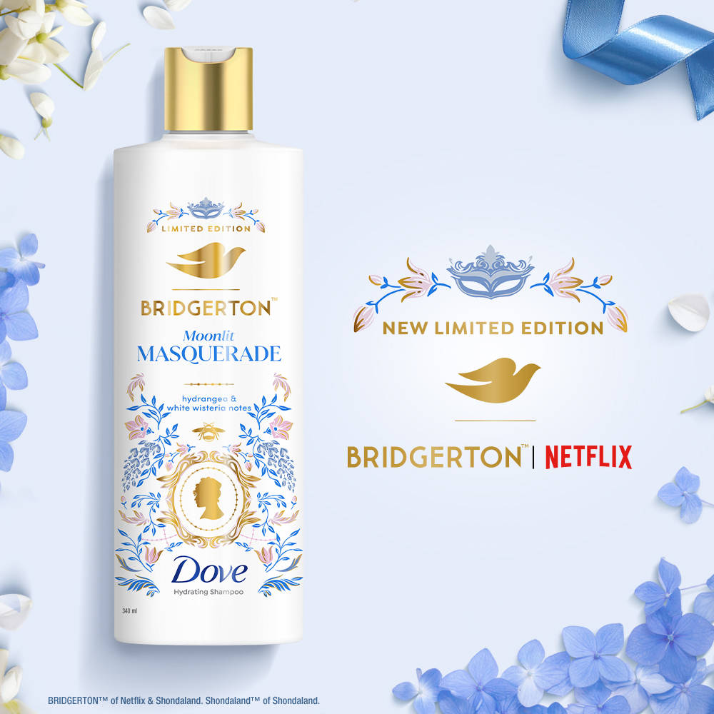 Dove Limited Edition Dove Bridgerton Moonlit Masquerade Hydrating Shampoo for upto 100 hrs for dry hair