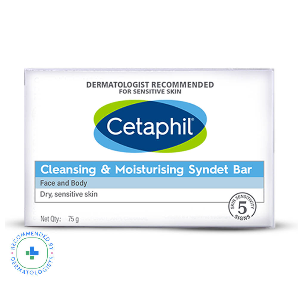Cetaphil Cleansing Moisturising Syndet Bar With Shea Butter For Dry, Sensitive Skin