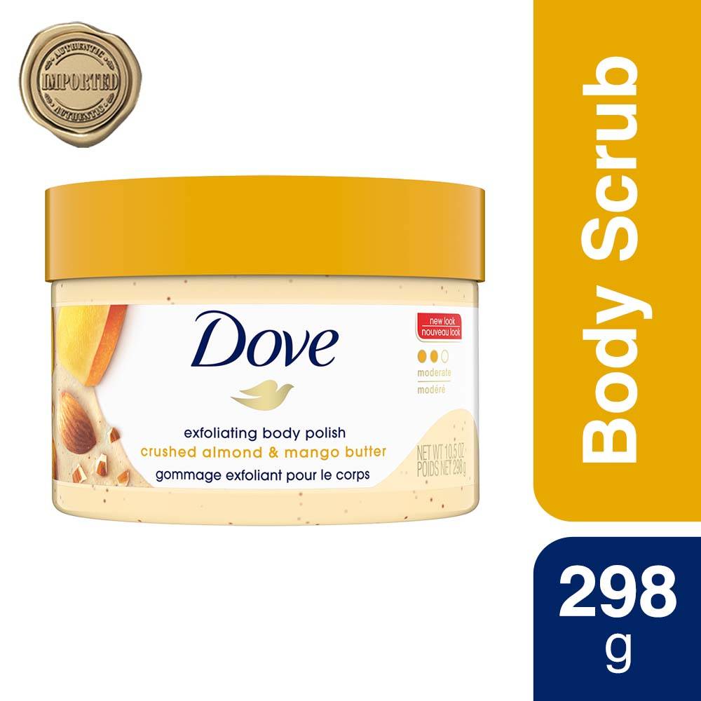 Dove Exfoliating Body Polish Scrub - Crushed Almond And Mango Butter