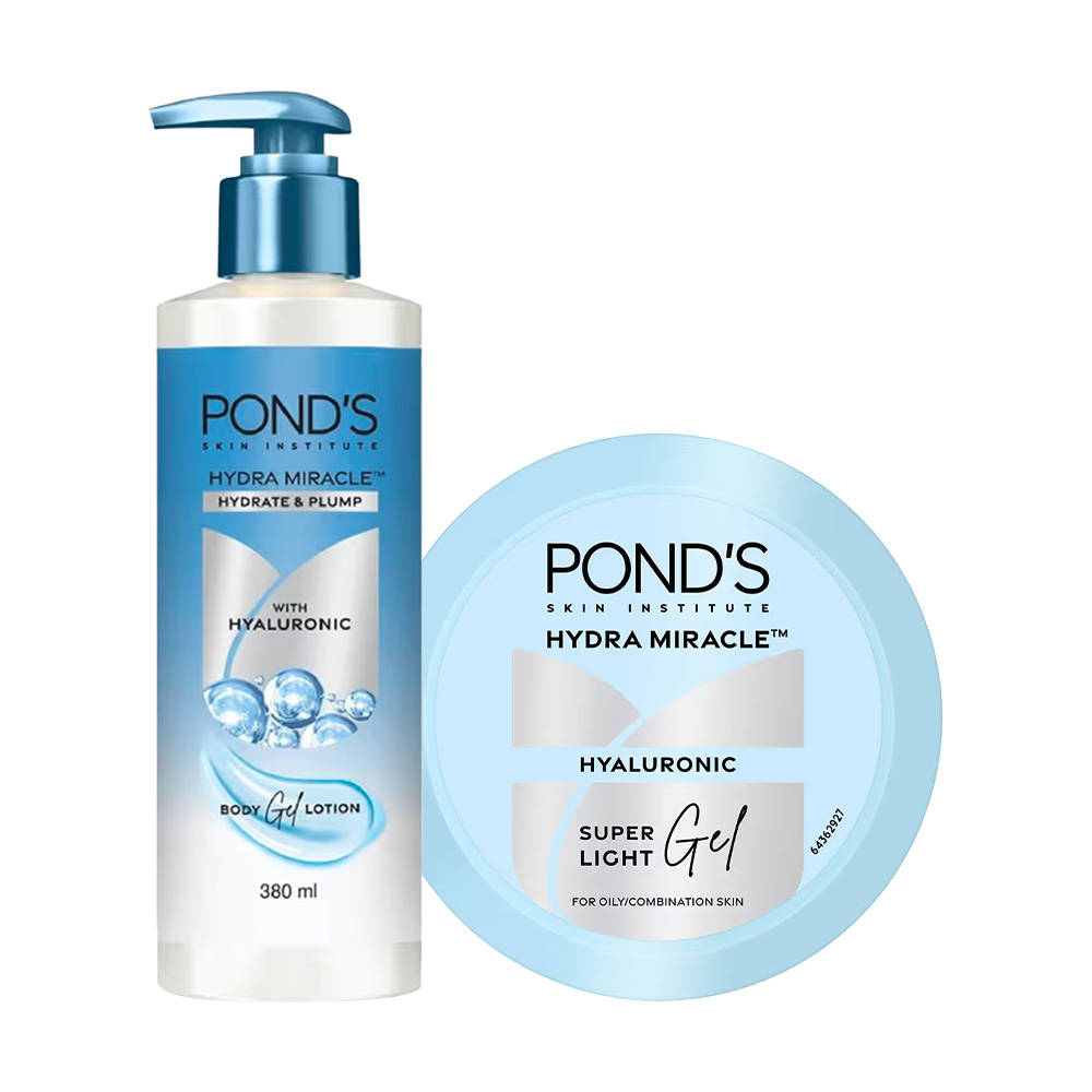 Pond's Ponds Super Light Gel Oil-Free Moisturize + Hydra Miracle Body Gel Lotion Combo