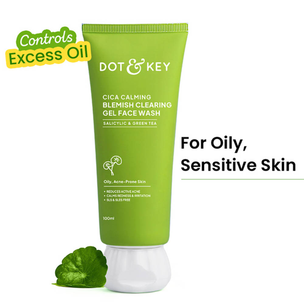 Dot & Key Cica Salicylic & Green Tea Facewash For Acne Prone Skin, Cleanses Pores & Excess Oil