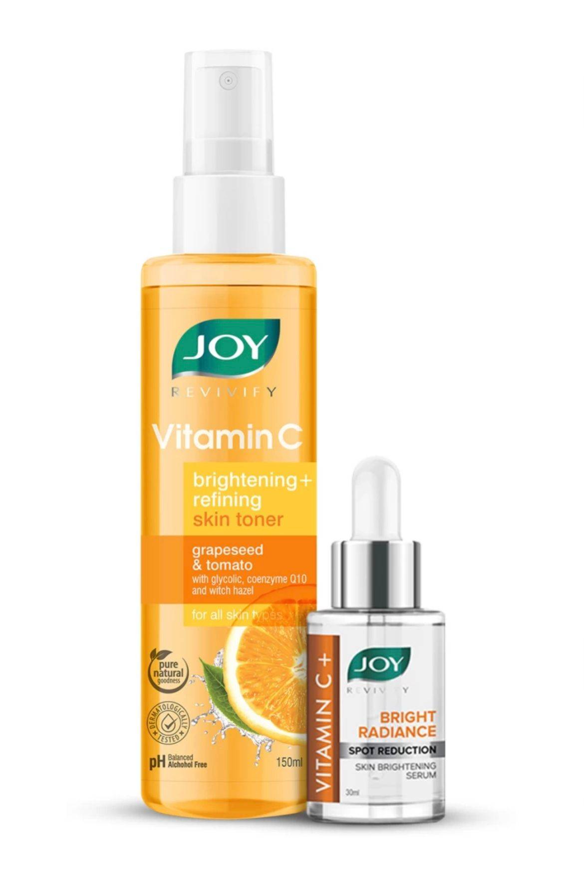 Joy Revivify Vitamin C Brightening Skin Toner & Radiance Face Serum Combo