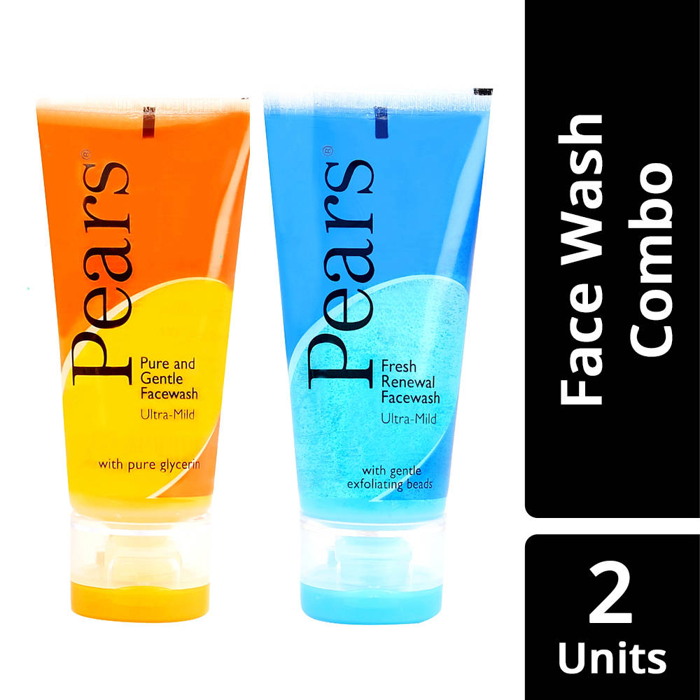 Pears Pure & Gentle Ultra Mild Facewash + Ultra Mild Fresh Renewal Facewash