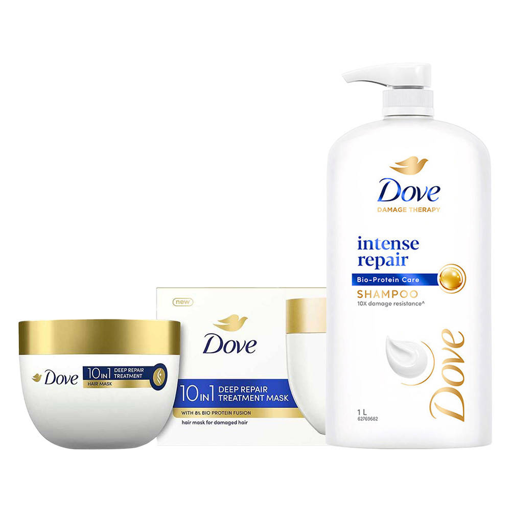 Dove Daily Shine Shampoo + Hair Mask for Damaged & Dry hair