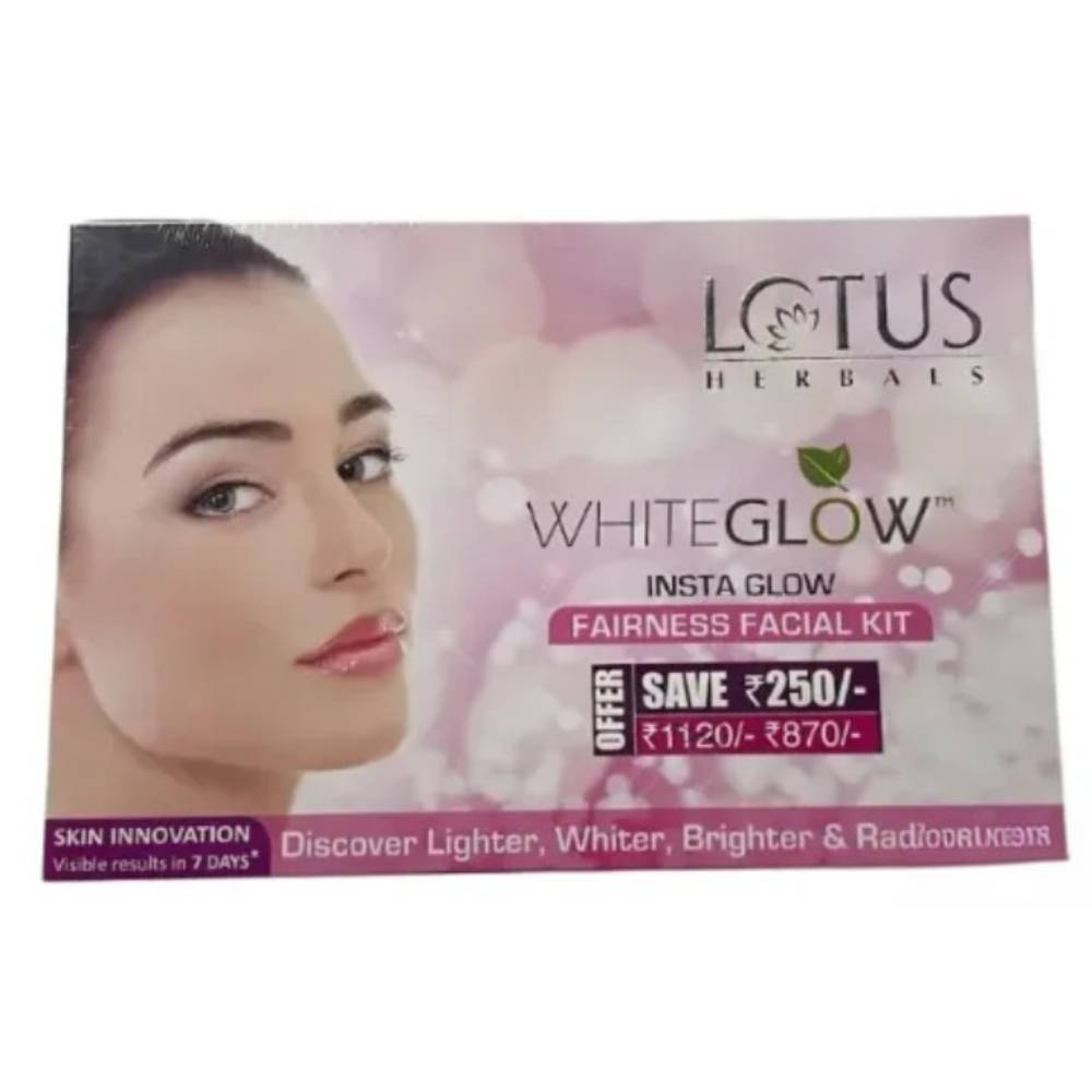 Lotus Herbals Whiteglow Insta Glow 4 IN 1 Facial Kit For Cleansing, Whitening, Smoothing Skin