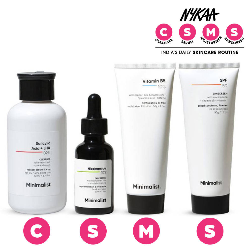 Minimalist Daily Skincare Routine For Oily & Acne Prone Skin CSMS Combo