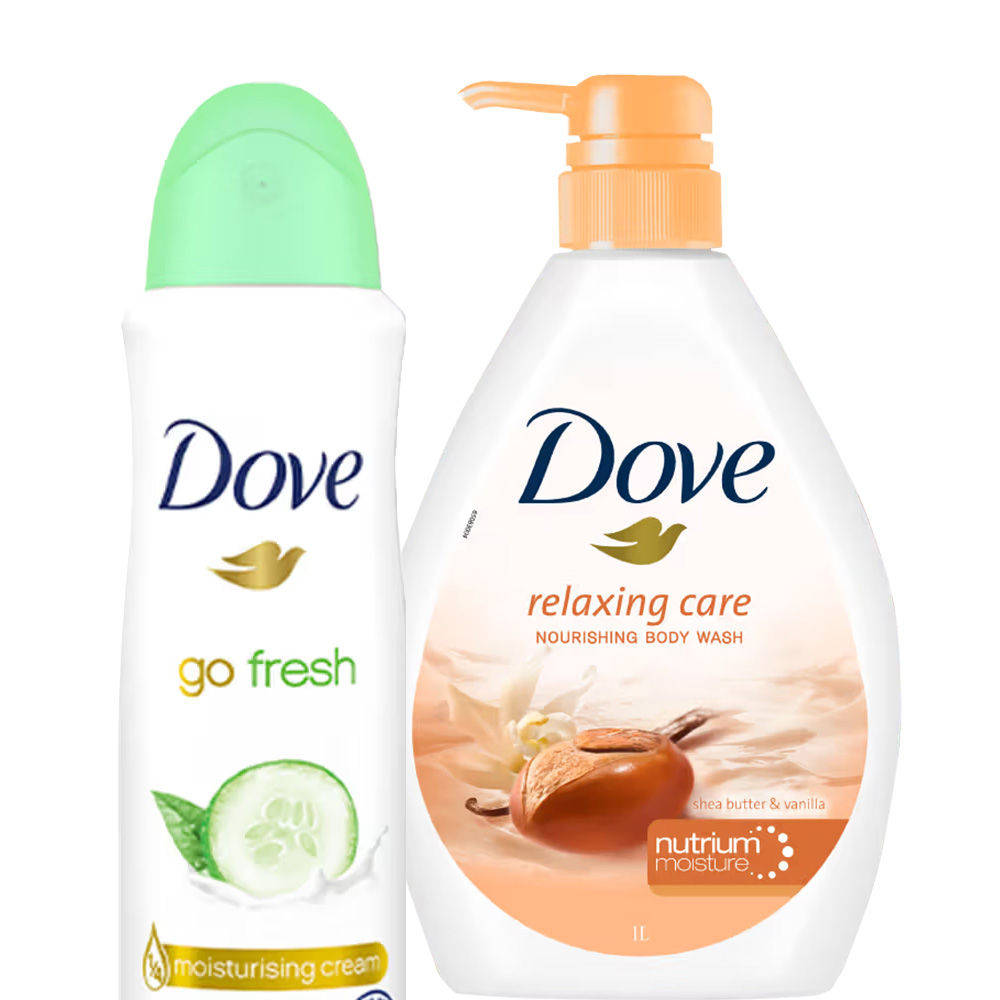 Dove Cucumber, Green Tea Deodorant + Relaxing Shea Butter Body Wash