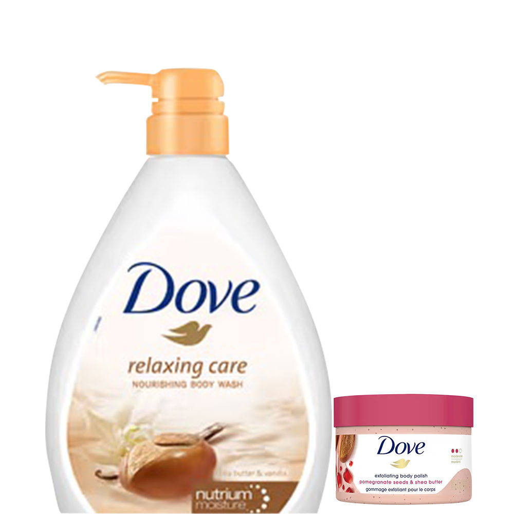Dove Bestselling Scrub And Body Wash Combo