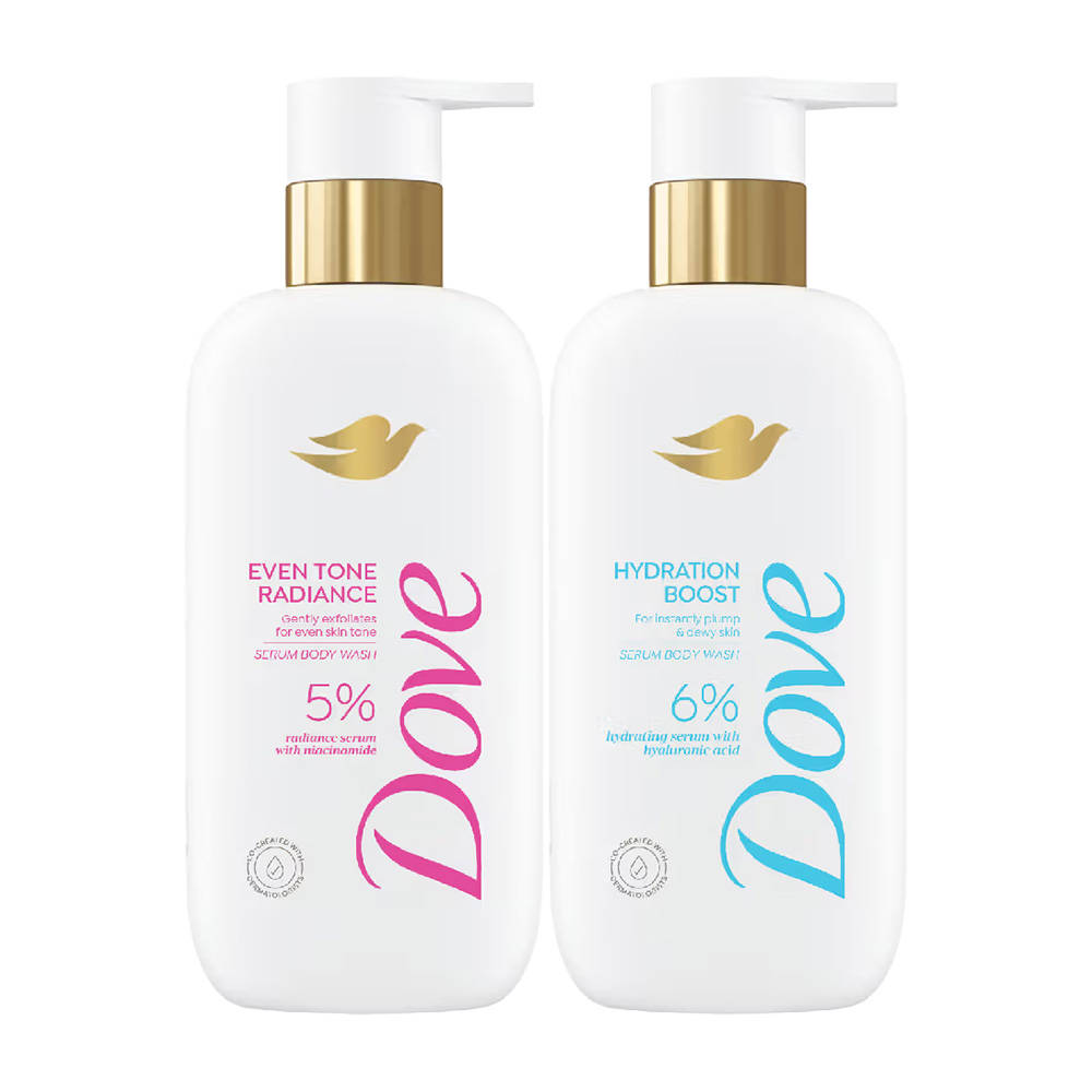 Dove Niacinamide Body Wash + Dove Hyaluronic Acid Body Wash