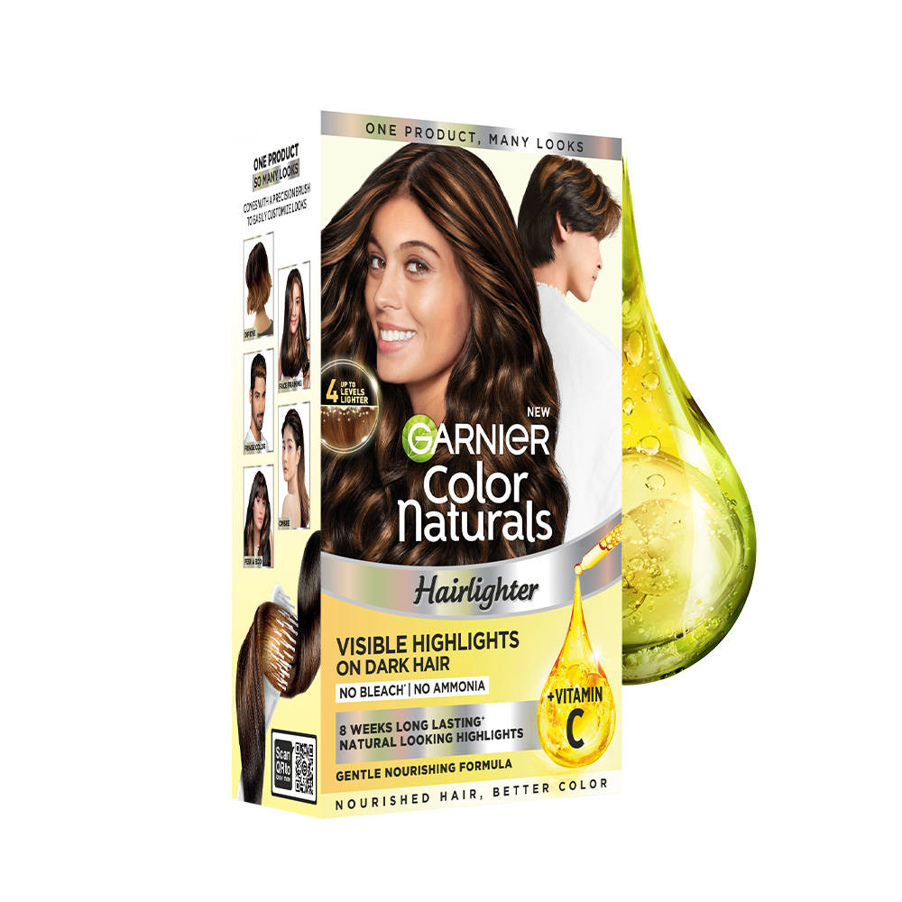 Garnier Color Naturals Hairlighter, Visible Highlights On Dark Hair