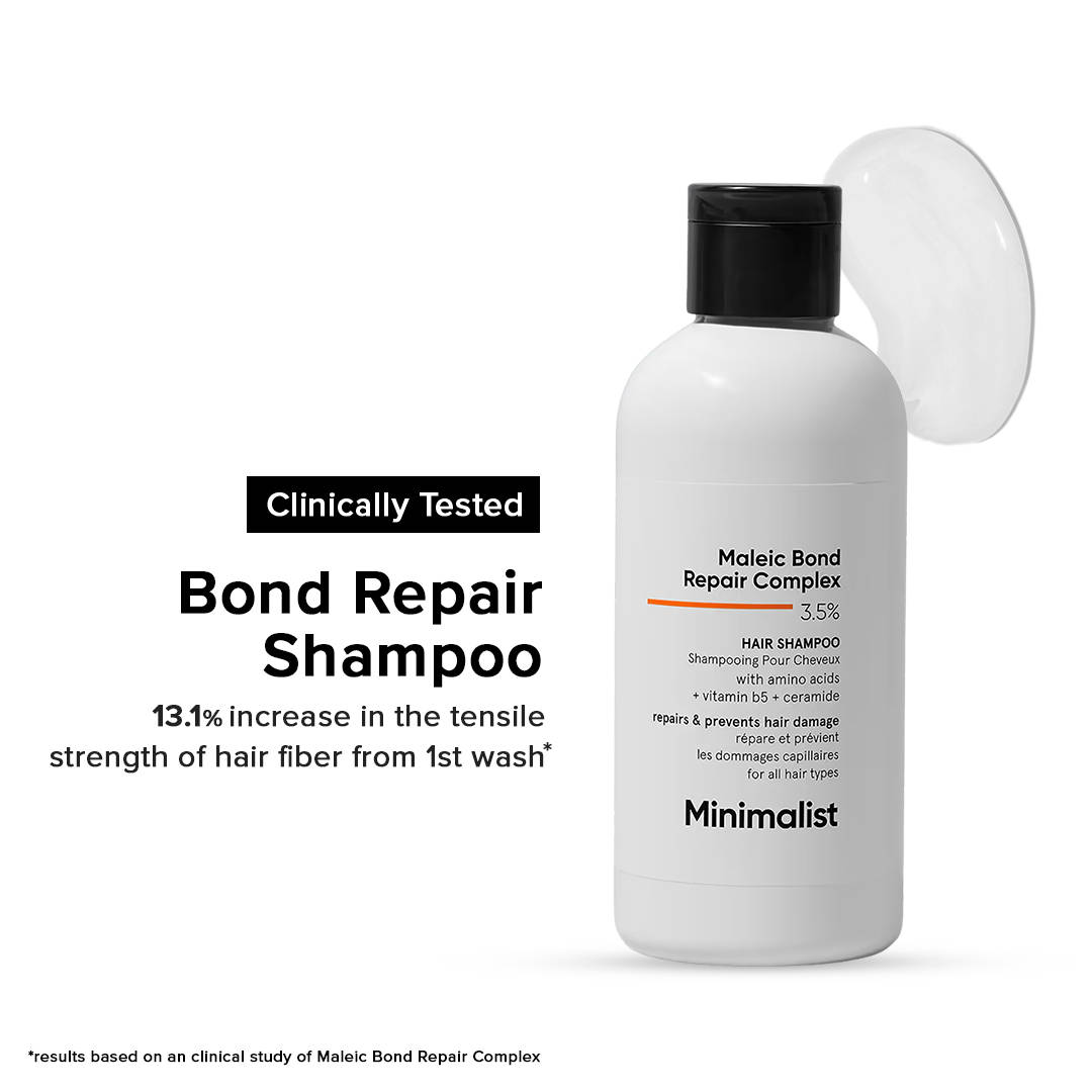 Minimalist Maleic Bond Repair Complex Hair 3.5 % Treatment Shampoo For Colored Heat Damaged & Frizzy Hair