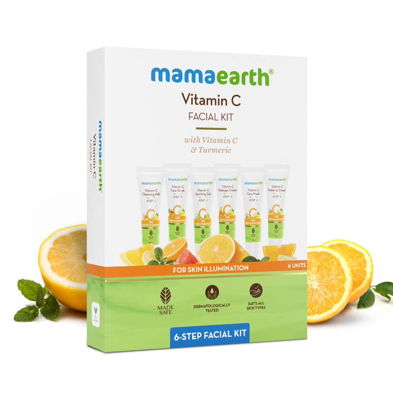 Mamaearth Vitamin C Facial Kit With Vitamin C & Turmeric For Skin Illumination