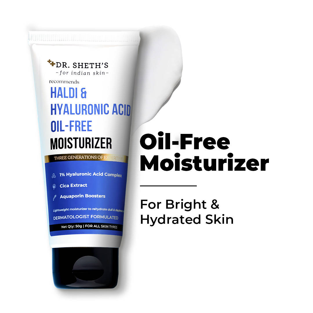 Dr. Sheth's Haldi & Hyaluronic Acid Oil-Free Moisturizer, 1% Hyaluronic Acid, For All Skin Types