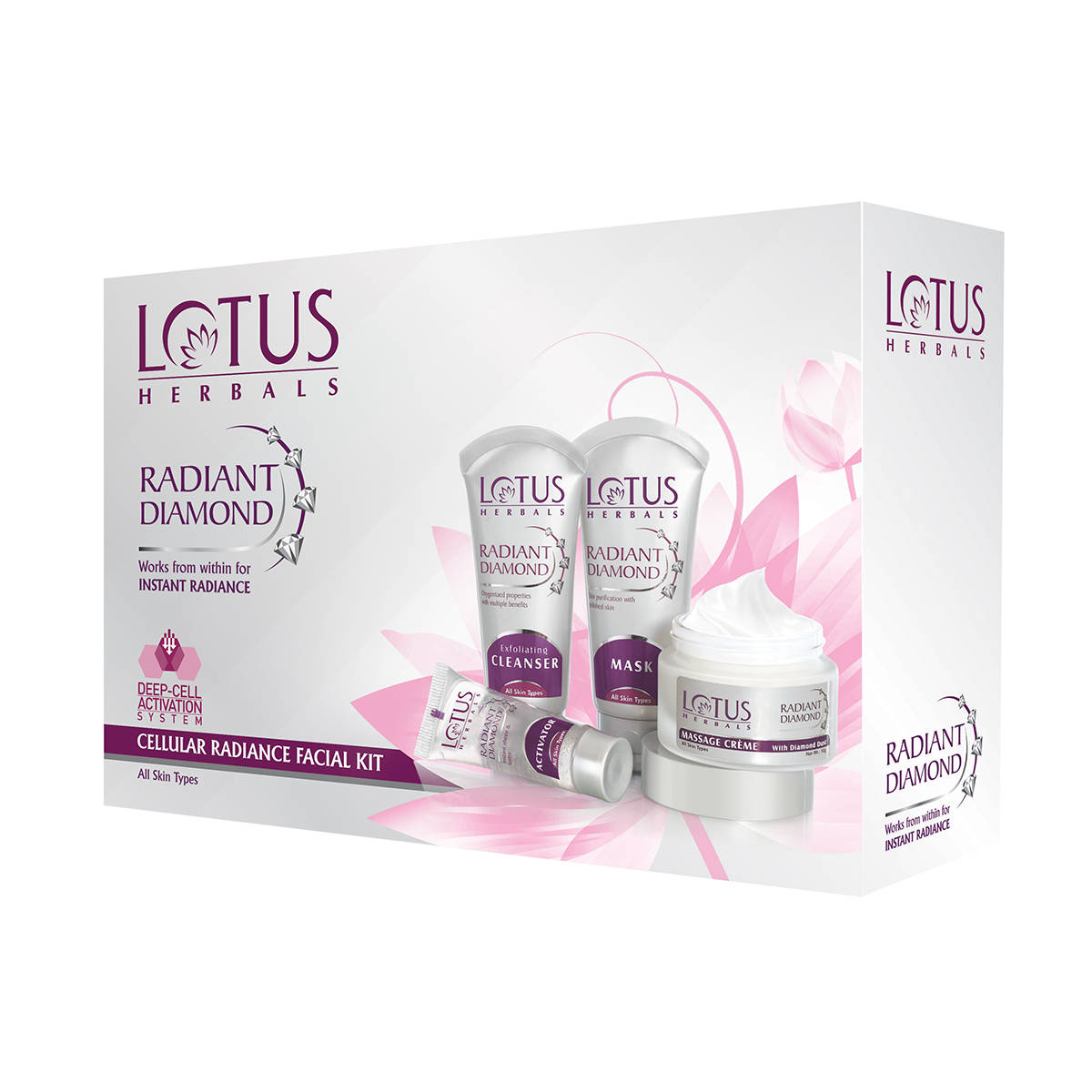 Lotus Herbals Radiant Diamond Cellular Radiance Facial Kit With Diamon Dust & Cinnamon