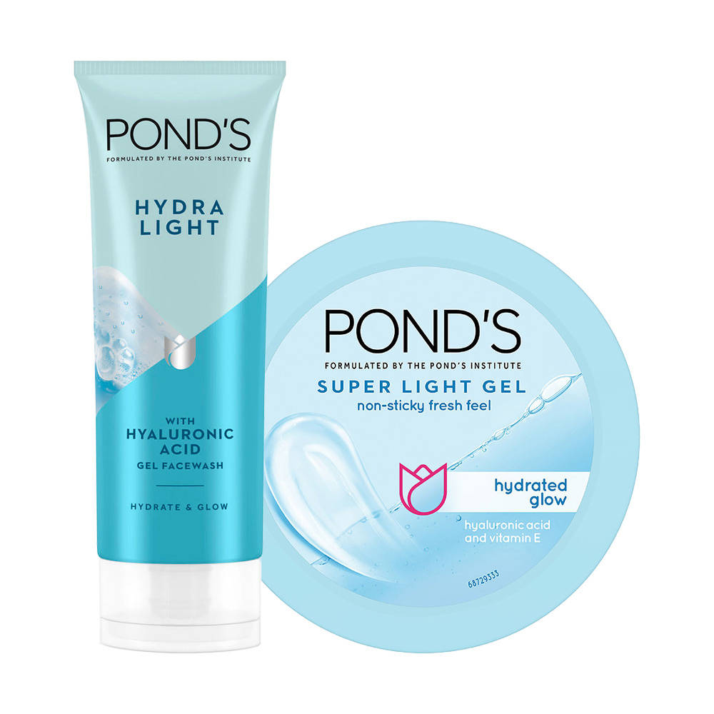 Pond's Ponds Super Light Gel Moisturizer & Hydra Light Hyaluronic Acid Gel Facewash Combo